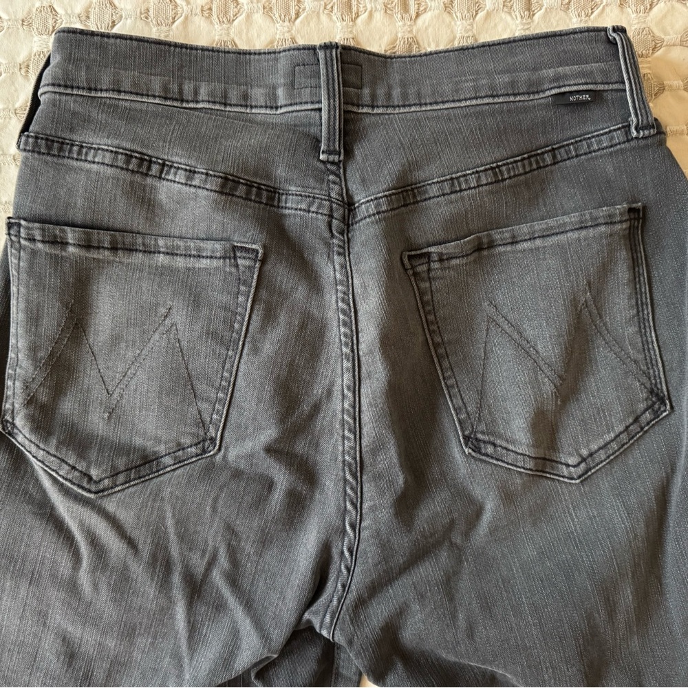 MOTHER size 27 black/grey wash wide leg jeans
